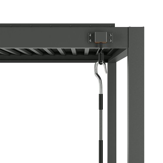 Freestanding Garden Pergola Antilla in Aluminum, 5x3 m, Bioclimatic, Adjustable Louvers, Anthracite