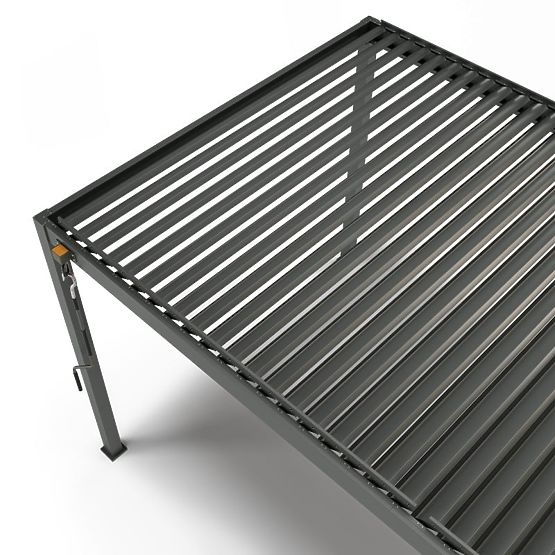 Freestanding Garden Pergola Antilla in Aluminum, 6x3 m, Bioclimatic, Adjustable Louvers, Anthracite