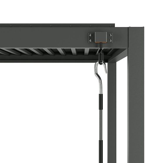 Freestanding Garden Pergola Antilla in Aluminum, 6x3 m, Bioclimatic, Adjustable Louvers, Anthracite