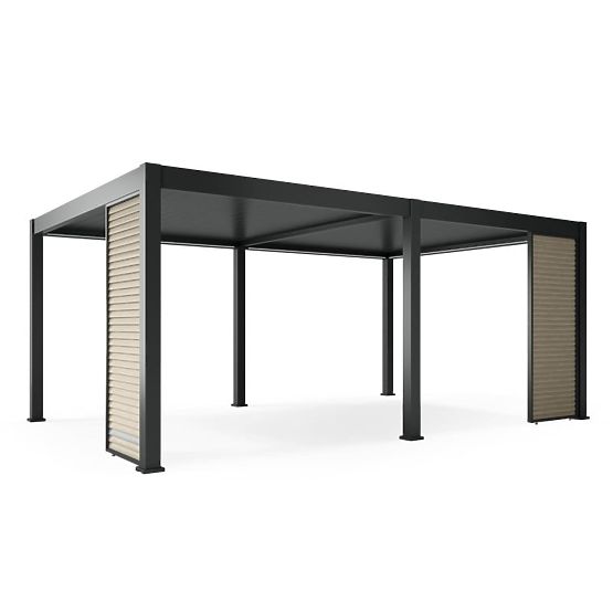Freestanding Garden Pergola Lumera, Aluminum, 4x6 m, Bioclimatic, LED Lighting, Electric