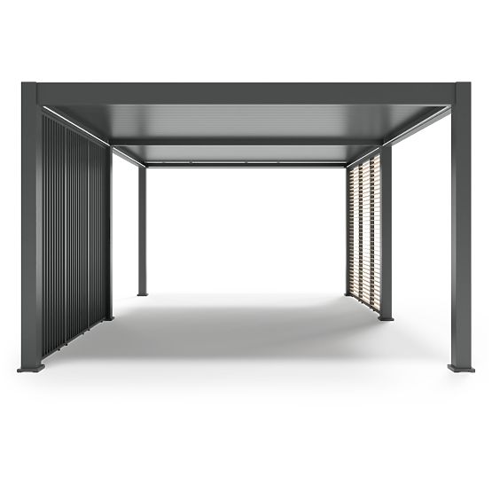 Freestanding Garden Pergola Lumera, Aluminum, 4x6 m, Bioclimatic, LED Lighting, Electric