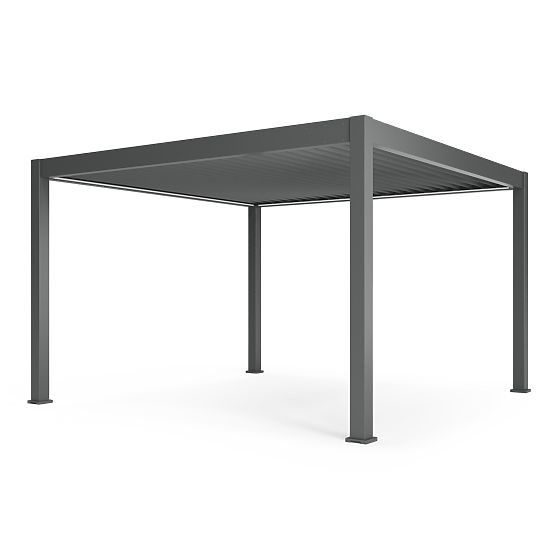 Freestanding Garden Pergola Lumera from Aluminum, 4x4 m, Bioclimatic, LED Lighting, Electric