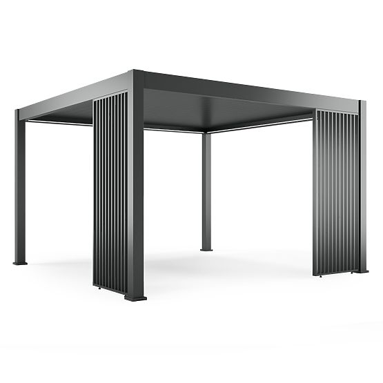 Freestanding Garden Pergola Lumera from Aluminum, 4x4 m, Bioclimatic, LED Lighting, Electric