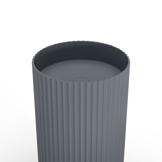 Freestanding Washbasin Ciriola, Composite, 45x90 cm, Dark Gray, Grooved