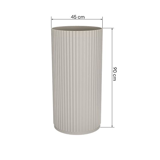 Freestanding Washbasin Ciriola, Composite, 45x90 cm, Light Gray, Ribbed