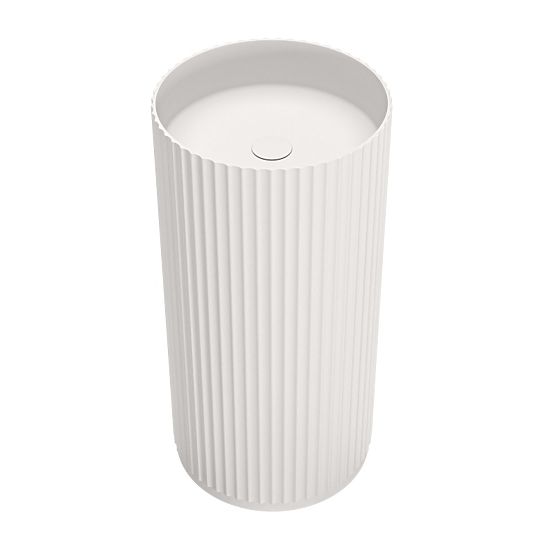 Freestanding Washbasin Ciriola, Composite, 45x90 cm, White, Grooved