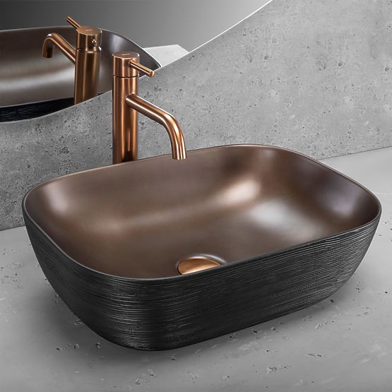 Furniture Washbasin Rea Belinda COPPER BRUSH / Black