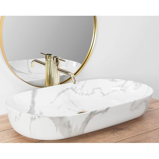 Furniture Washbasin REA CLEO 81 Marmo Shiny