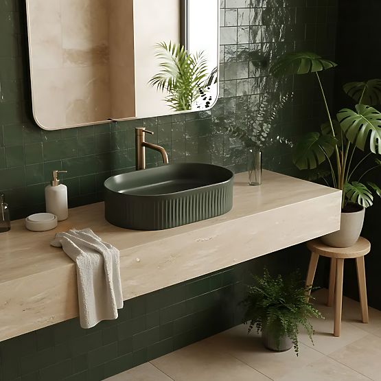 Furniture Washbasin Rea Vanda Olive Matt