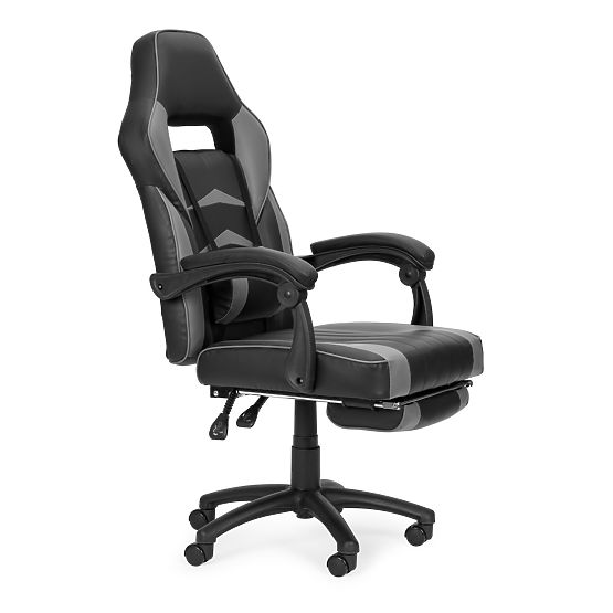 Gaming Office Chair with Adjustable Footrest and Lumbar Pillow