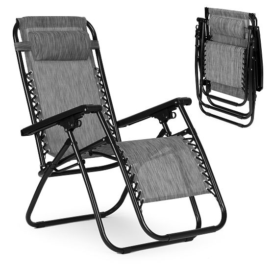 Garden Beach Chair with Adjustable Backrest ZERO GRAVITY ModernHome - Gray
