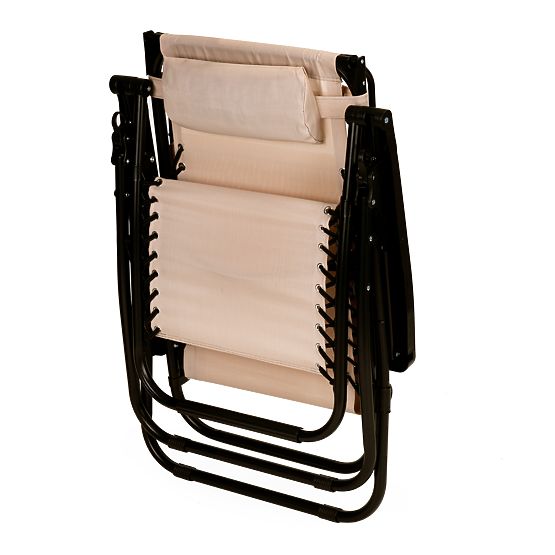 Garden Beach Lounger with Adjustable Backrest and Movable Canopy Modernhome - Beige