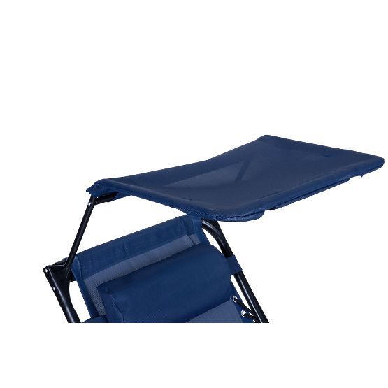 Garden Beach Lounger with Adjustable Backrest and Movable Canopy Modernhome - Blue