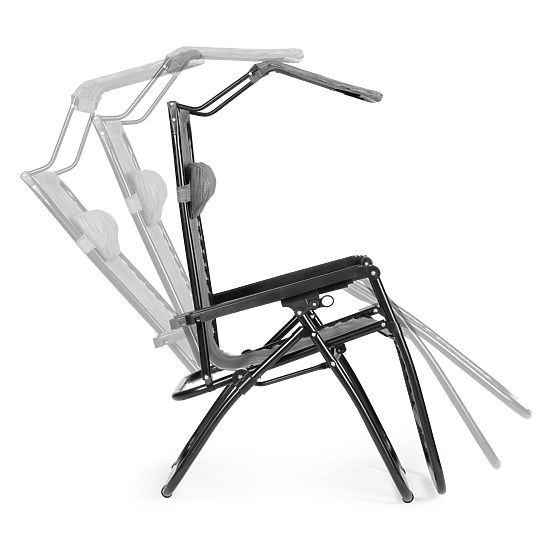 Garden Beach Lounger with Adjustable Backrest and Movable Canopy Modernhome - Gray