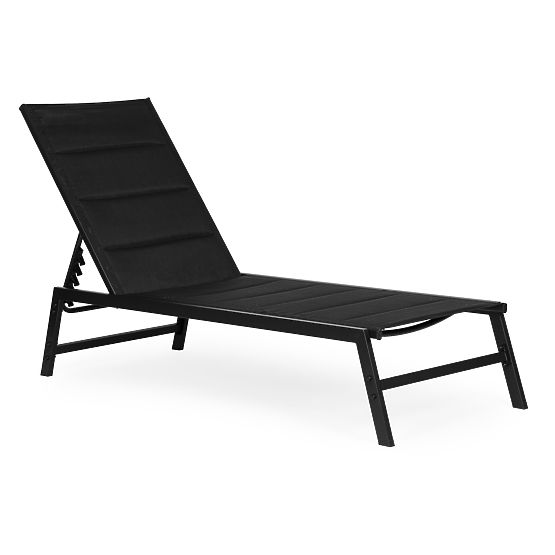 Garden Beach Lounger with Adjustable Backrest, Steel Frame, Black MultiGarden