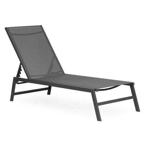 Garden Beach Lounger with Adjustable Backrest, Steel Frame, Gray MultiGarden