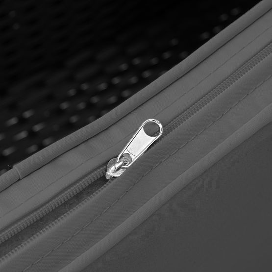 Garden Bench from Technorattan Sofa CORDOBA Black with Gray Cushions