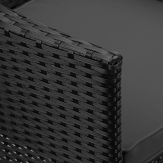 Garden Bench from Technorattan Sofa CORDOBA Black with Gray Cushions