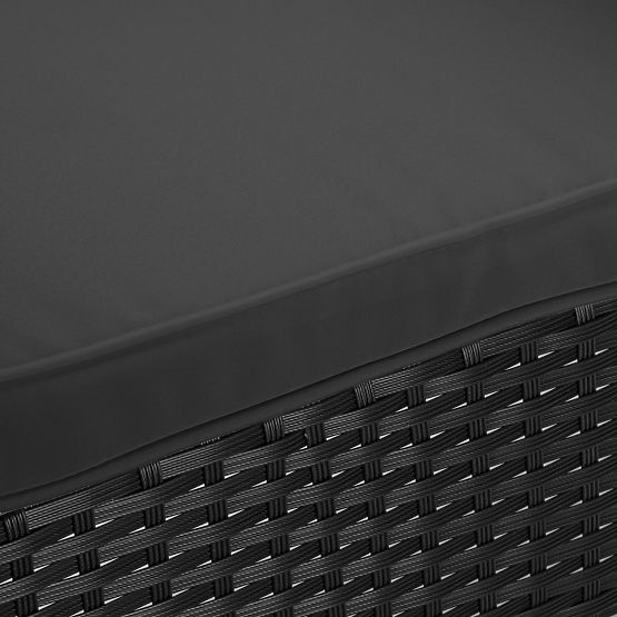 Garden Bench from Technorattan Sofa CORDOBA Black with Gray Cushions