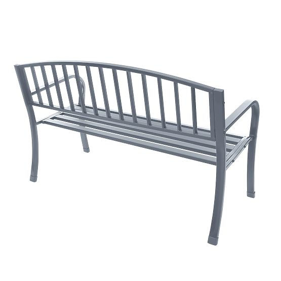 Garden Bench with Backrest for Terrace Balcony Metal Frame Graphite