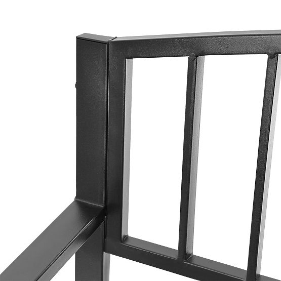 Garden Bench with Backrest Park Style for Terrace Balcony Metal Frame