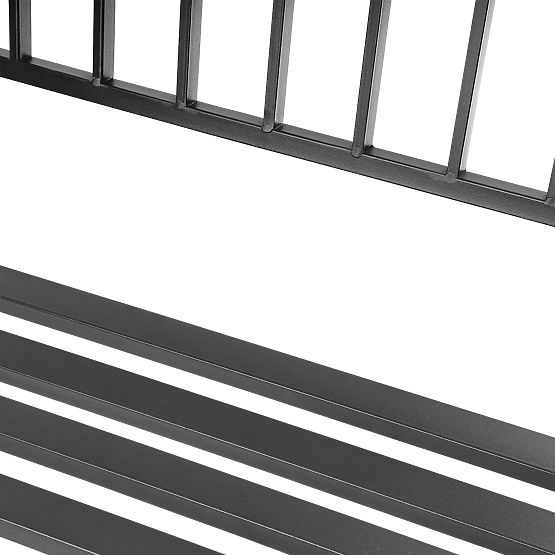 Garden Bench with Backrest Park Style for Terrace Balcony Metal Frame