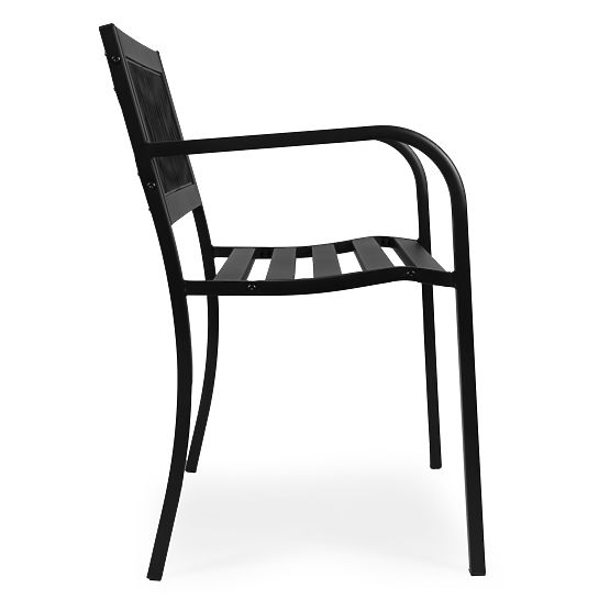 Garden Bench with Lattice Backrest 120x50 cm Metal Park Black MultiGarden