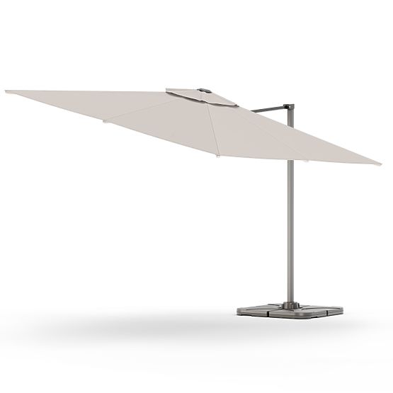 Garden Cantilever Parasol Shade 4x3 m with Cover, 360° Rotatable, Beige