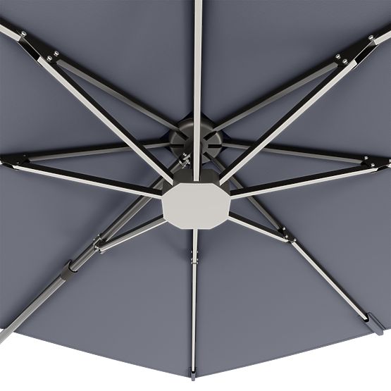 Garden Cantilever Parasol Shade Deluxe 4x3 m with Cover and Solar LED Lighting, Rotatable
