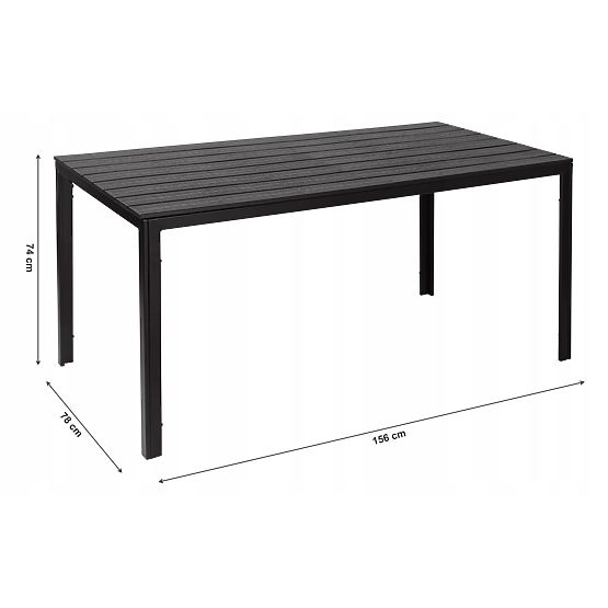 Garden Catering Table 156 x 78 cm Black