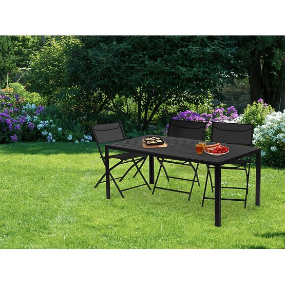 Garden Catering Table 156 x 78 cm Black