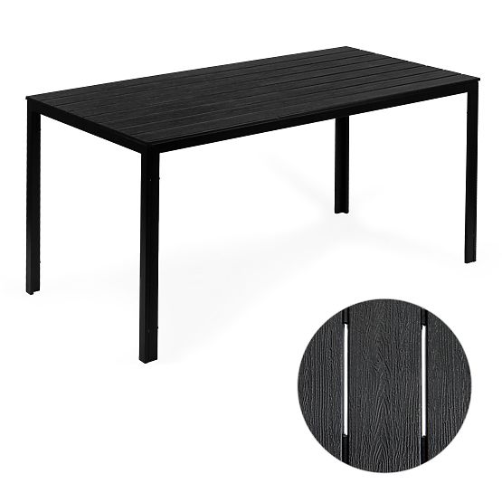 Garden Catering Table 156 x 78 cm Black