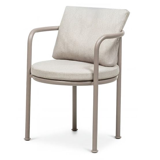 Garden Chair Amarello Aluminum, Light Beige/Beige-Gray, Rounded
