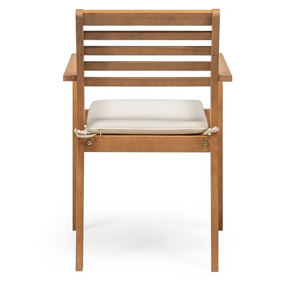 Garden Chair Familis ll Eucalyptus Wood FSC, Teak Finish, Beige