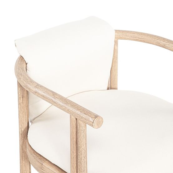 Garden Chair Komorebi Light Acacia Wood/Light Beige, Rounded