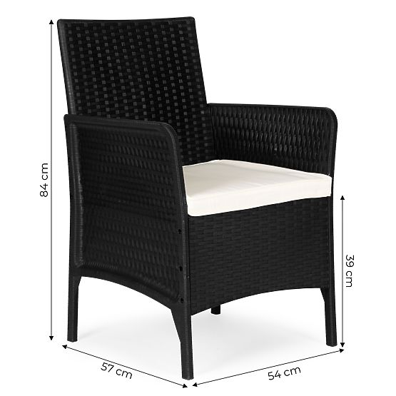 Garden Chair with Cushion Balcony Terrace Garden Black MultiGarden