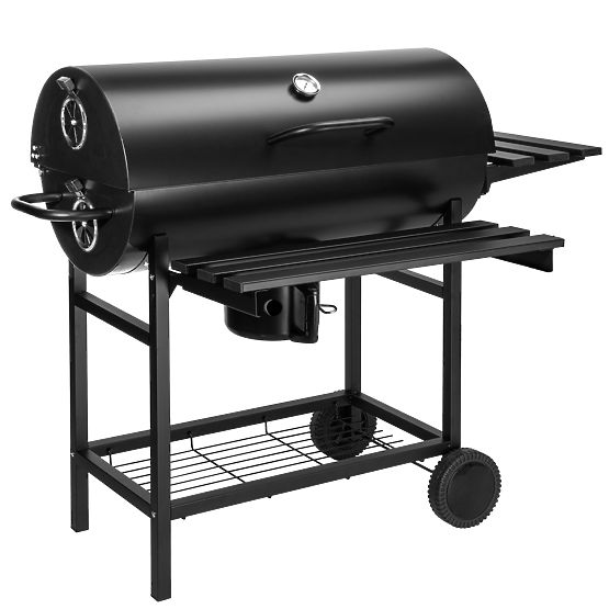 Garden Charcoal Barrel Grill with 2 Grates and Ash Pan
