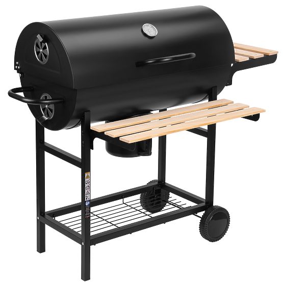 Garden Charcoal Grill 2 Grates Ash Pan BAREL WOOD