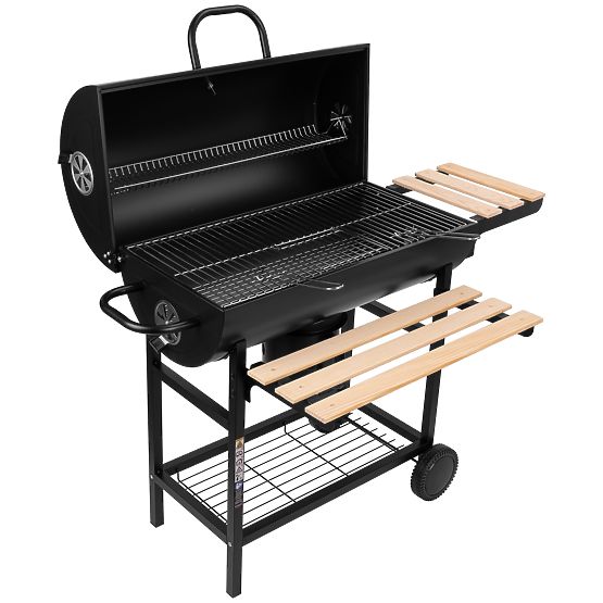Garden Charcoal Grill 2 Grates Ash Pan BAREL WOOD