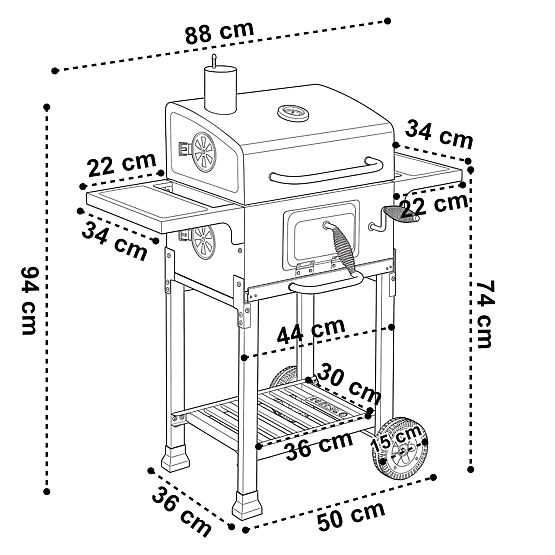 Garden Charcoal Grill with Cast Iron Grate FERRO