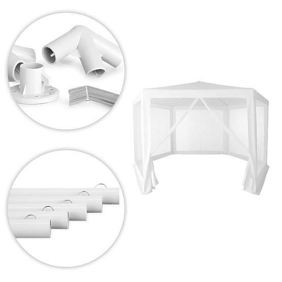 Garden Commercial Pavilion Tent 2x2x2 m with Mosquito Net White MultiGarden