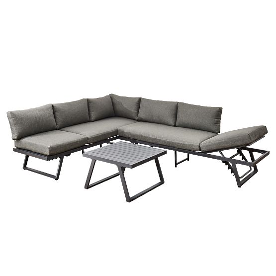 Garden Corner Sofa Set with Table RADIOSO with Adjustable Backrest