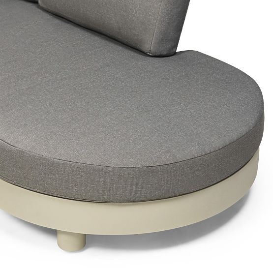 Garden Corner Sofa with 2 Tables Santa Ana, Aluminum, Beige, Marble Decoration, Rounded Shapes