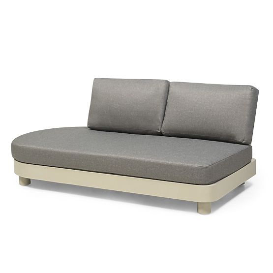 Garden Corner Sofa with 2 Tables Santa Ana, Aluminum, Beige, Marble Decoration, Rounded Shapes