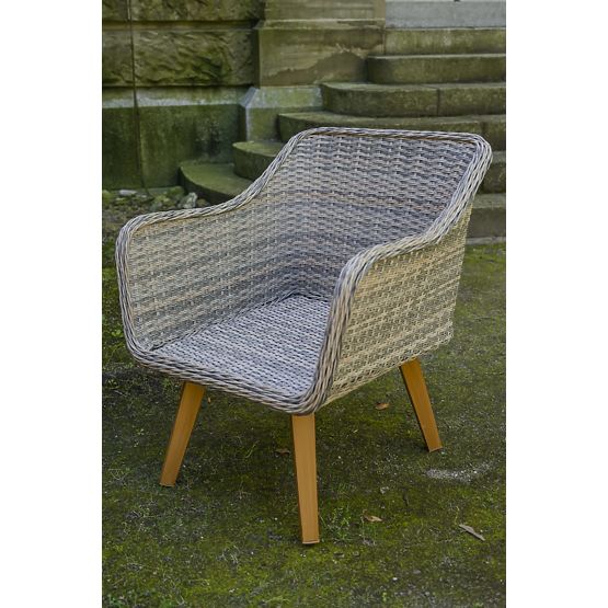 Garden Furniture from Technorattan (Large 3-Seater Sofa + 2 Armchairs + Table) LARGO Grey Mix