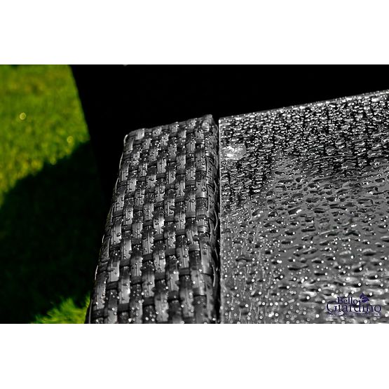 Garden Furniture from Technorattan (Sofa 123cm, 2 x Armchair + Table) UNICO Black