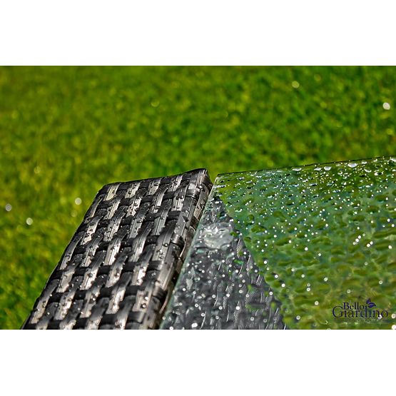 Garden Furniture from Technorattan (Sofa 123cm, 2 x Armchair + Table) UNICO Black