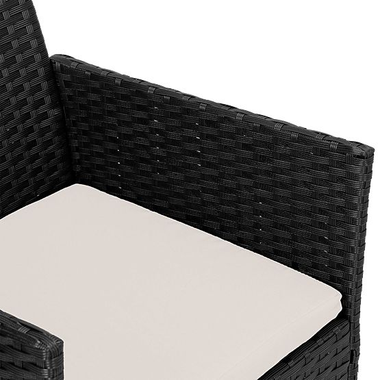 Garden Furniture Set 4-in-1 MAGNOLIA Black with Beige Cushions