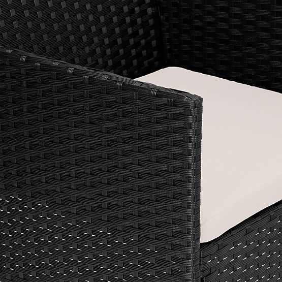 Garden Furniture Set 4-in-1 MAGNOLIA Black with Beige Cushions