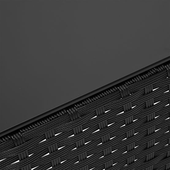 Garden Furniture Set 4-in-1 MAGNOLIA Black with Beige Cushions